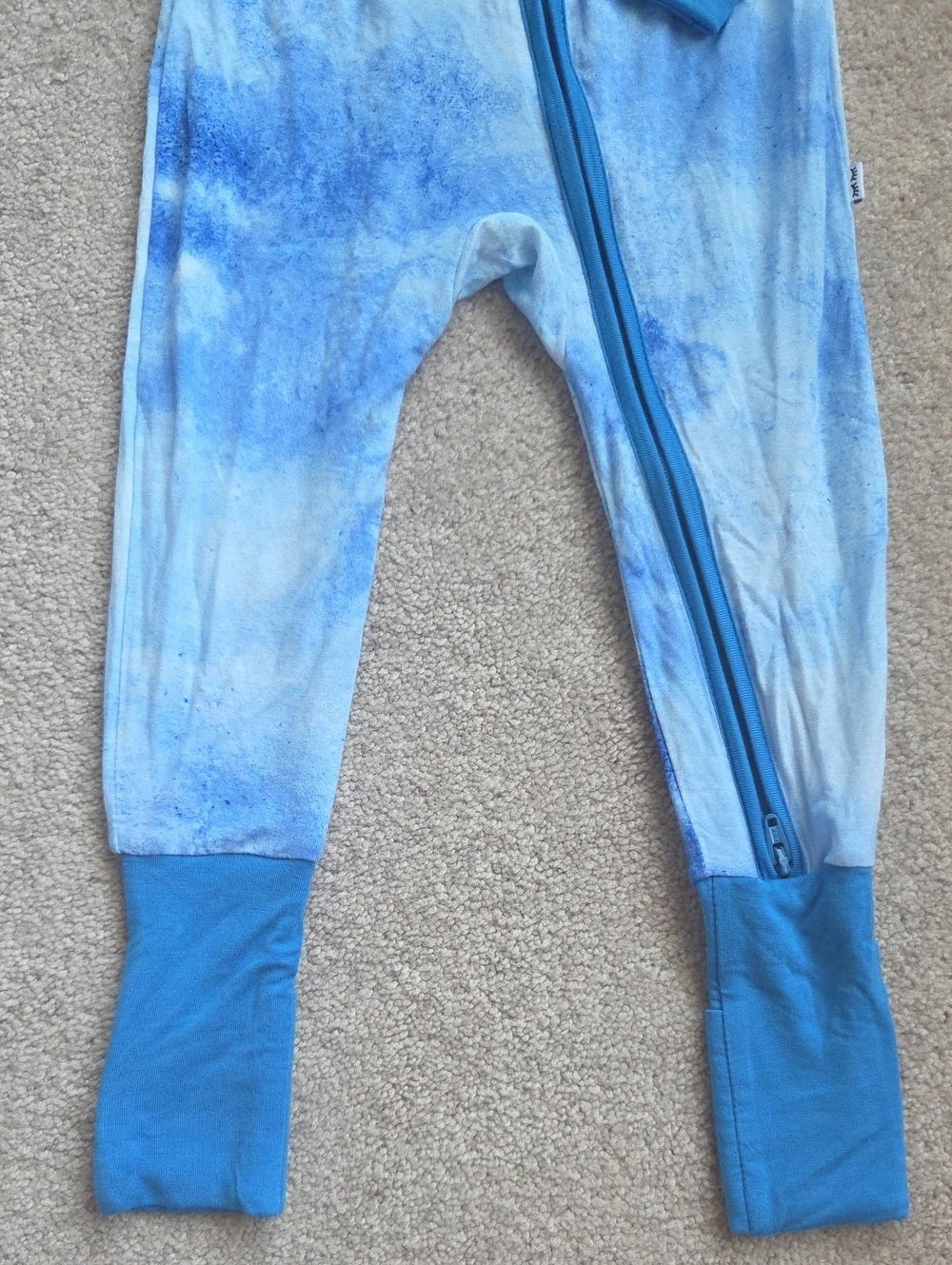 NWT Little Sleepies Blue Watercolor Zippy